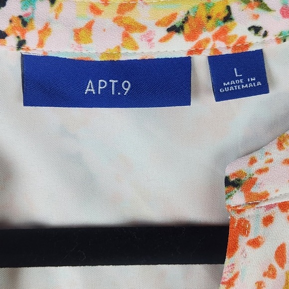 APT.9 Colorful Print‎ 1/4 Zip Pocket Sleeveless Dress L - Picture 8 of 9